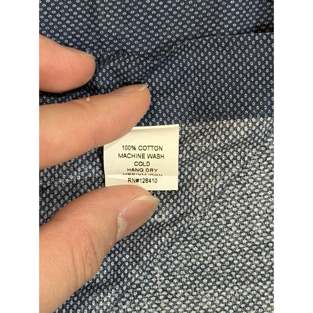 Sid Mashburn Men's Medium Blue Micro Birdseye Spread Collar Button Up Shirt - Picture 8 of 10